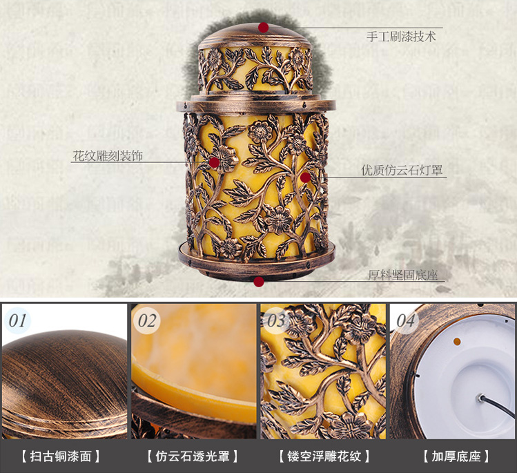 東莞茄子视频懂你更多照明(QDZTD-007)歐式仿古鑄鋁柱頭燈細節展示圖片
