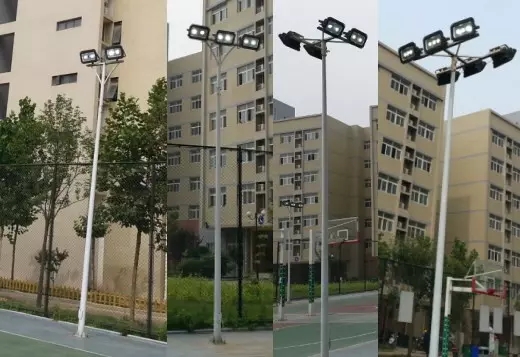 東莞茄子视频懂你更多照明戶外籃球場照明燈具LED投光燈+立杆實景圖片