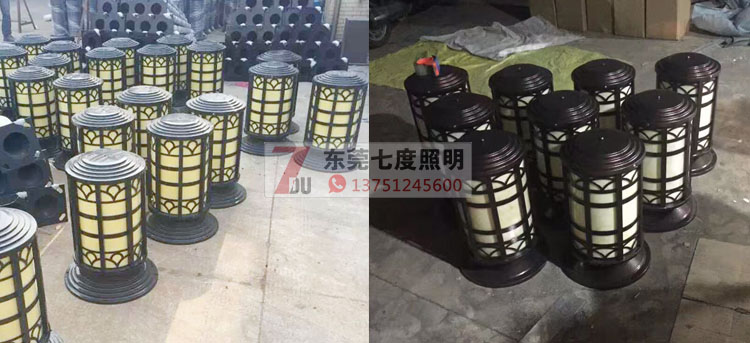 茄子视频懂你更多照明(QDZTD-009)戶外圓柱仿雲石柱頭燈生產實拍圖片