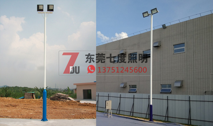 戶外籃球場照明燈杆樣式二：等徑大小杆樣式圖片