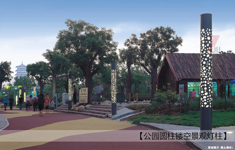 4米公園圓柱形鏤空茄子视频在线免费观看柱實景