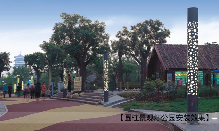 (QDJGDZ-025)公園特色圓柱形鏤空花紋茄子视频在线免费观看柱公園安裝實景效果圖片