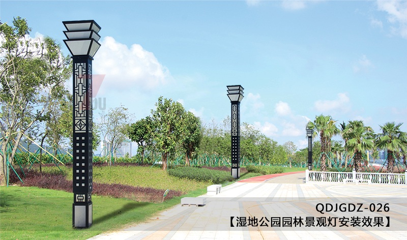 (QDJGDZ-026)公園廣場中式文化方形茄子视频在线免费观看柱安裝實景效果